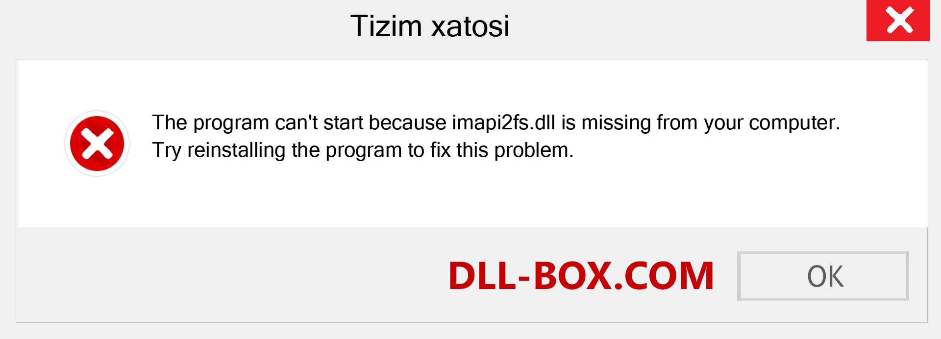 imapi2fs.dll fayli yo'qolganmi?. Windows 7, 8, 10 uchun yuklab olish - Windowsda imapi2fs dll etishmayotgan xatoni tuzating, rasmlar, rasmlar